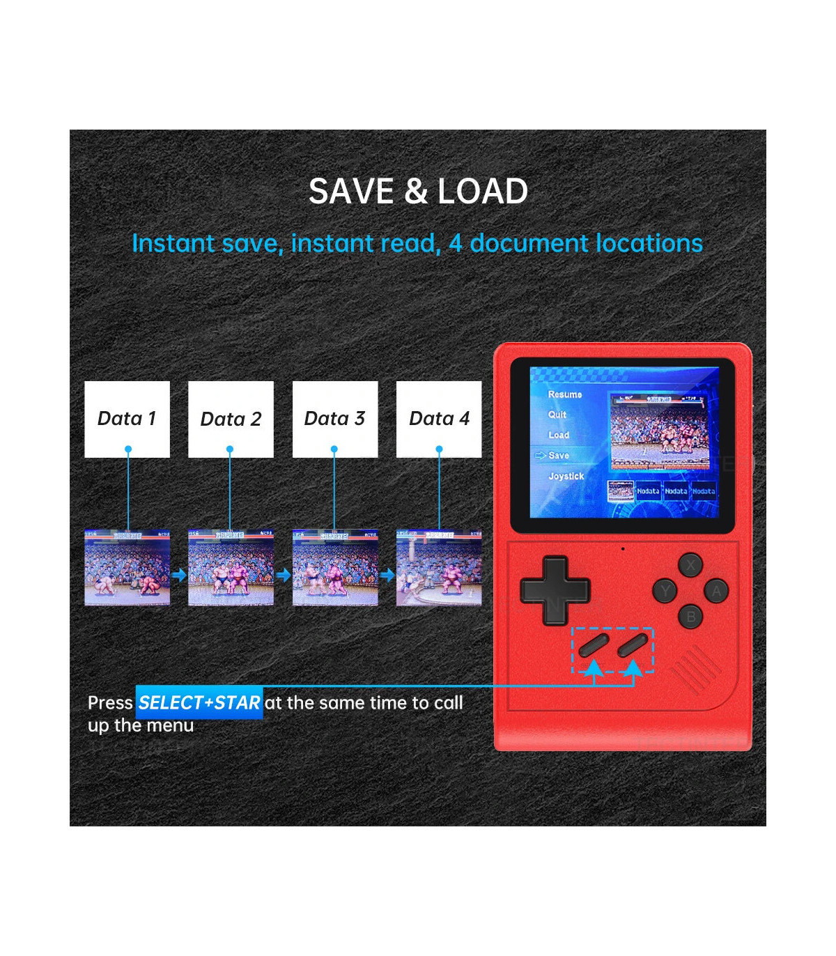 [Black] Console de jeu vidéo GB300, 3.0 jeux intégrés, prise en charge de la sortie AV, SF, SDa