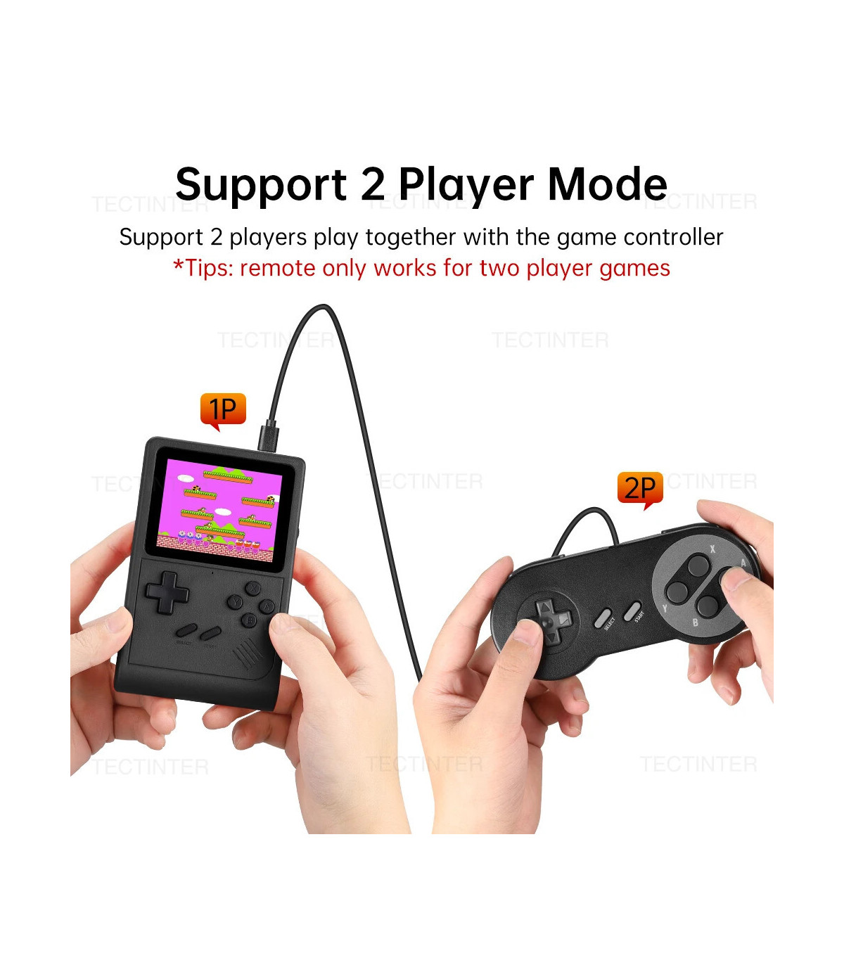 [Black] Console de jeu vidéo GB300, 3.0 jeux intégrés, prise en charge de la sortie AV, SF, SDa