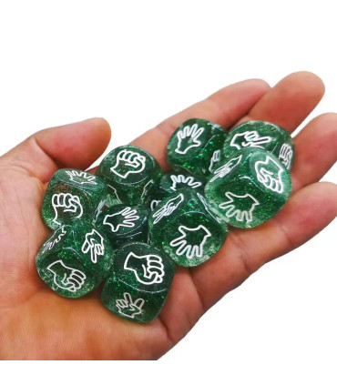 [10 Piece Assorted] 10 pièces dés à paillettes 6 faces 20MM roche papier ciseaux jouet fête KTV