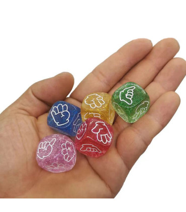 [10 Piece Assorted] 10 pièces dés à paillettes 6 faces 20MM roche papier ciseaux jouet fête KTV