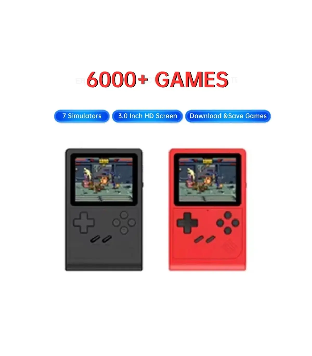 [BLACK without Retail Box] Console de jeu vidéo Portable rétro GB300, 6000 jeux intégrés, prise