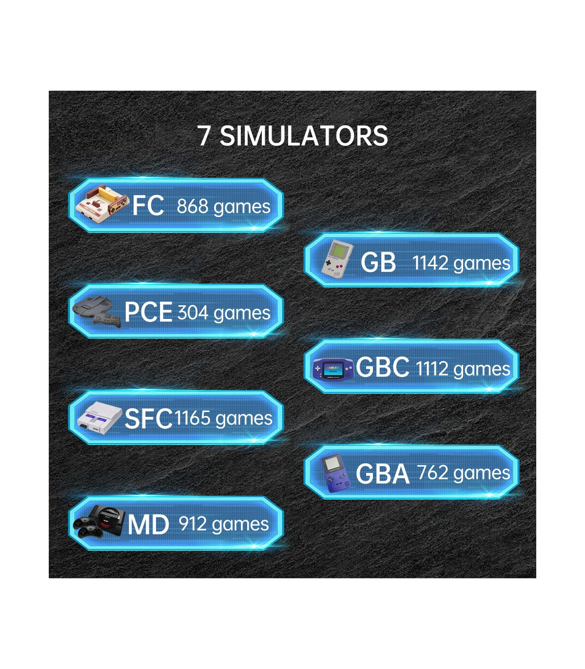 [RED without Retail Box] Console de jeu vidéo Portable rétro GB300, 6000 jeux intégrés, prise e