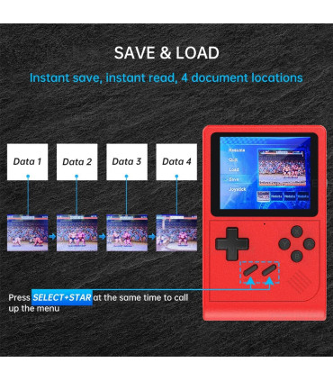 [RED with Retail Box] Console de jeu vidéo Portable rétro GB300, 6000 jeux intégrés, prise en c