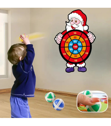 [Santa Claus] Jouet de noël bonhomme de neige, jeu de fléchettes du père noël avec 3 balles et 