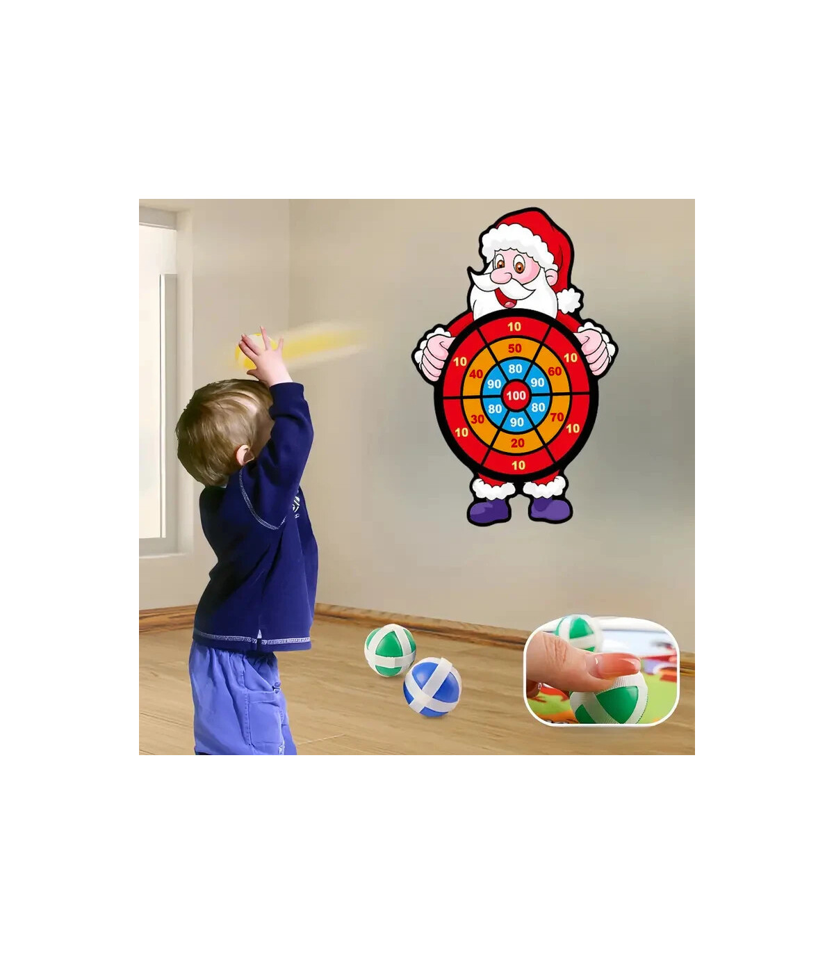 [Santa Claus] Jouet de noël bonhomme de neige, jeu de fléchettes du père noël avec 3 balles et 