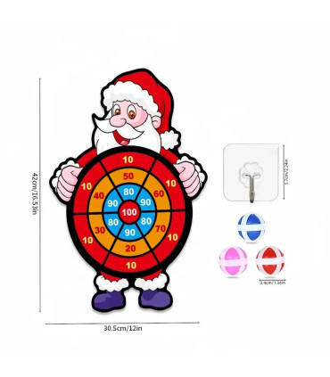 [Santa Claus] Jouet de noël bonhomme de neige, jeu de fléchettes du père noël avec 3 balles et 