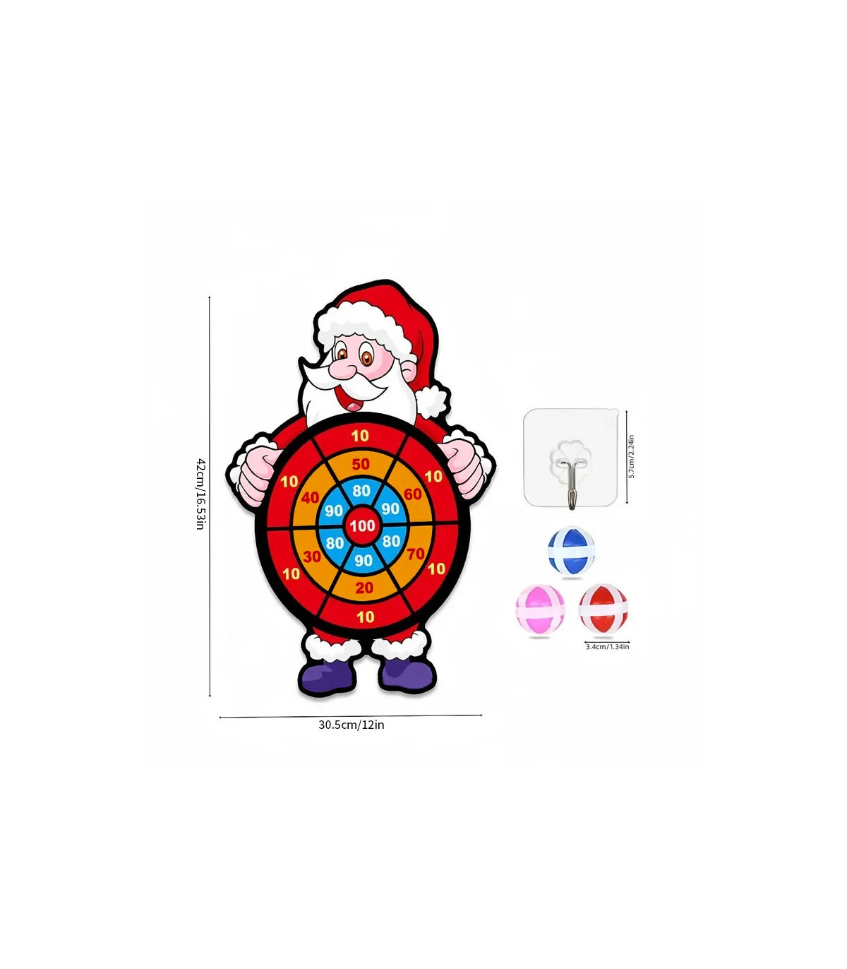 [Santa Claus] Jouet de noël bonhomme de neige, jeu de fléchettes du père noël avec 3 balles et 