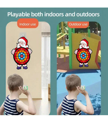 [Santa Claus] Jouet de noël bonhomme de neige, jeu de fléchettes du père noël avec 3 balles et 