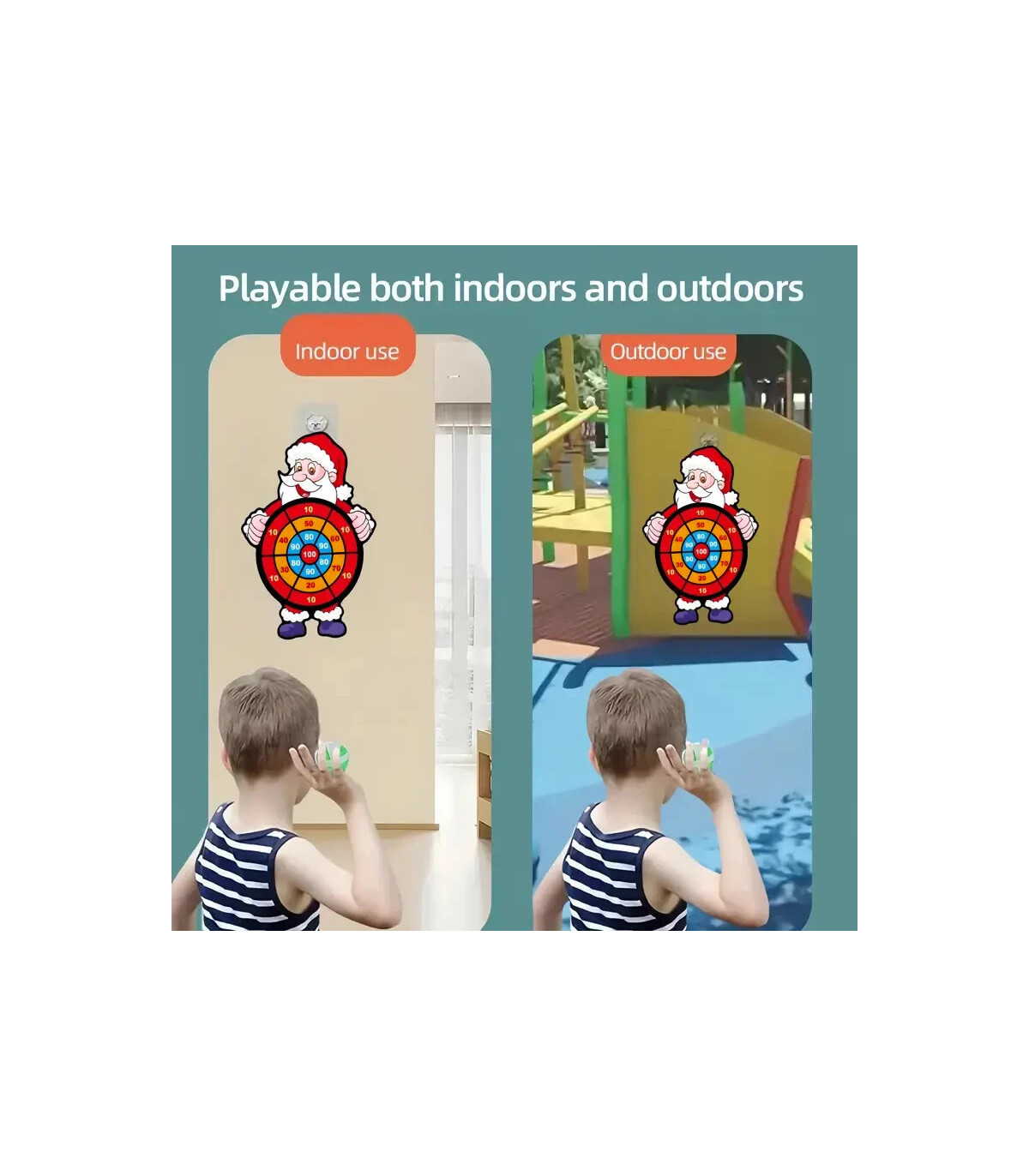 [Santa Claus] Jouet de noël bonhomme de neige, jeu de fléchettes du père noël avec 3 balles et 