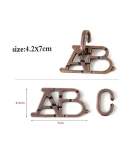 [1 ABC Lock] Jouets classiques non enveloppés IQ, casse-tête en métal, Puzzle magique déroutant
