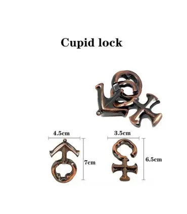 [9 Cupid Lock] Jouets classiques non enveloppés IQ, casse-tête en métal, Puzzle magique dérouta