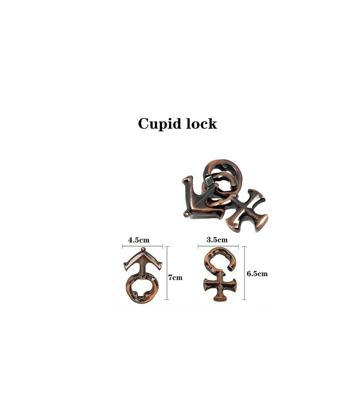 [9 Cupid Lock] Jouets classiques non enveloppés IQ, casse-tête en métal, Puzzle magique dérouta