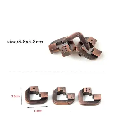 [6 Chain Lock] Jouets classiques non enveloppés IQ, casse-tête en métal, Puzzle magique dérouta