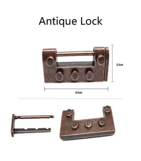 [2 Antique Lock] Jouets classiques non enveloppés IQ, casse-tête en métal, Puzzle magique dérou