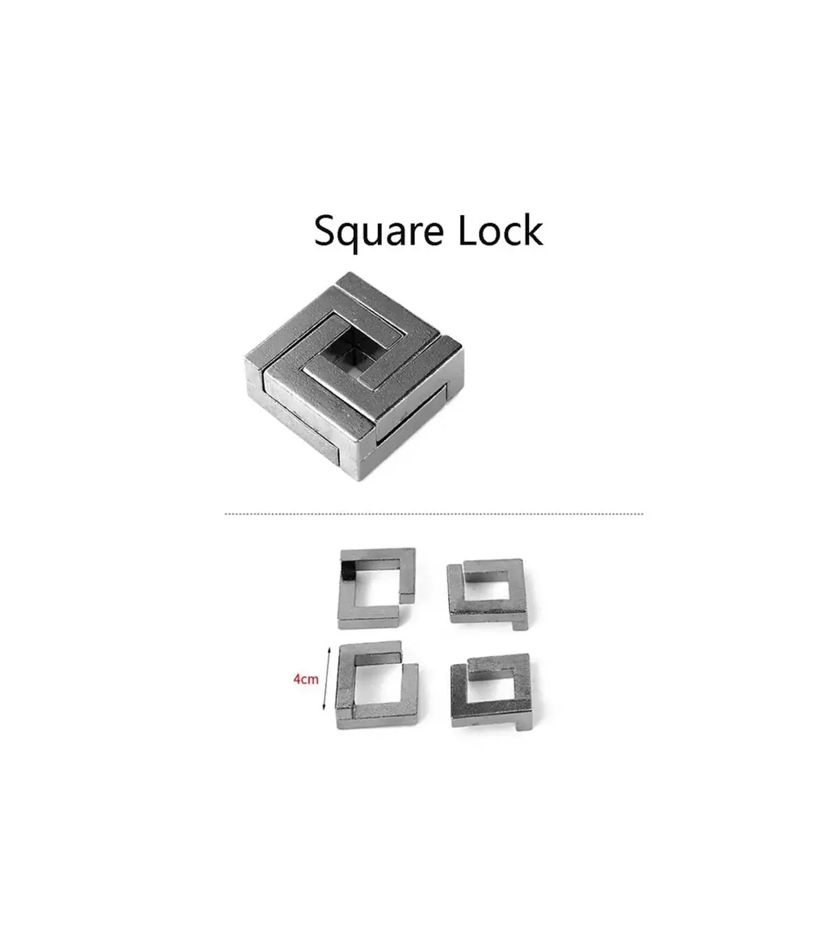[15 Square Lock] Jouets classiques non enveloppés IQ, casse-tête en métal, Puzzle magique dérou