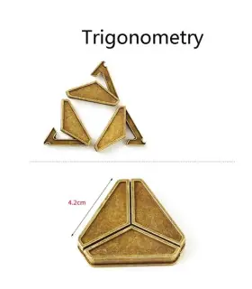 [13 Trigonometry] Jouets classiques non enveloppés IQ, casse-tête en métal, Puzzle magique déro