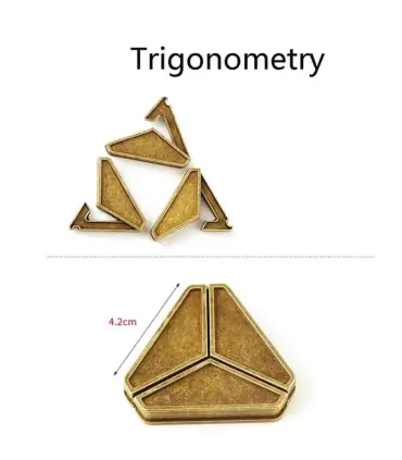 [13 Trigonometry] Jouets classiques non enveloppés IQ, casse-tête en métal, Puzzle magique déro