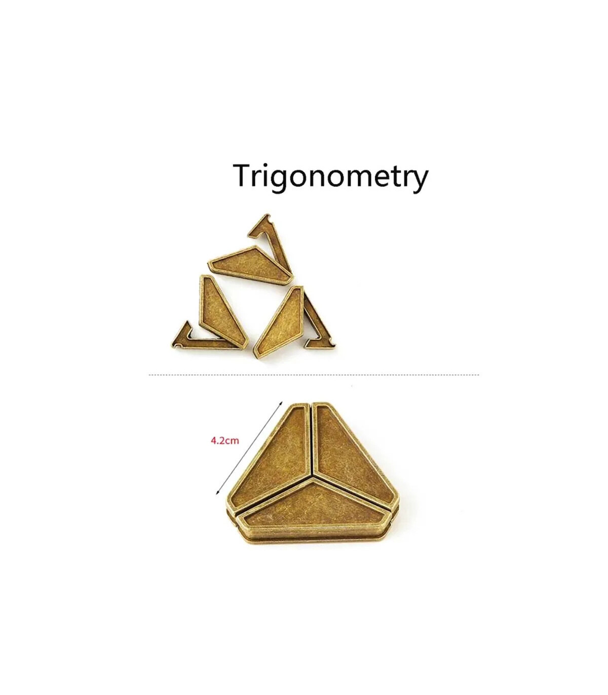 [13 Trigonometry] Jouets classiques non enveloppés IQ, casse-tête en métal, Puzzle magique déro
