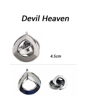 [10 Devil Heaven] Jouets classiques non enveloppés IQ, casse-tête en métal, Puzzle magique déro