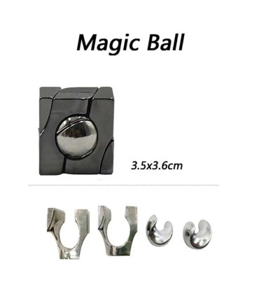 [24 Magic Ball] Jouets classiques non enveloppés IQ, casse-tête en métal, Puzzle magique dérout