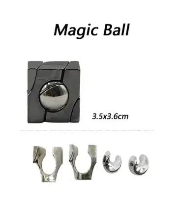 [24 Magic Ball] Jouets classiques non enveloppés IQ, casse-tête en métal, Puzzle magique dérout