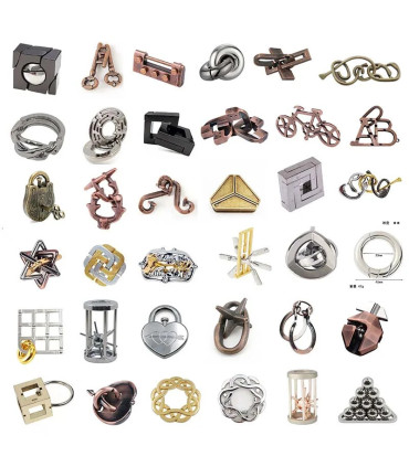 [22 Laminated Chain] Jouets classiques non enveloppés IQ, casse-tête en métal, Puzzle magique d