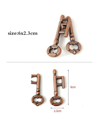 [21 Key Lock] Jouets classiques non enveloppés IQ, casse-tête en métal, Puzzle magique déroutan