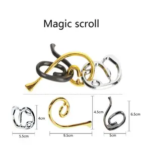 [27 Magic Scroll] Jouets classiques non enveloppés IQ, casse-tête en métal, Puzzle magique déro