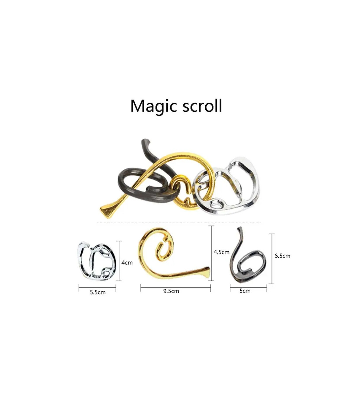 [27 Magic Scroll] Jouets classiques non enveloppés IQ, casse-tête en métal, Puzzle magique déro