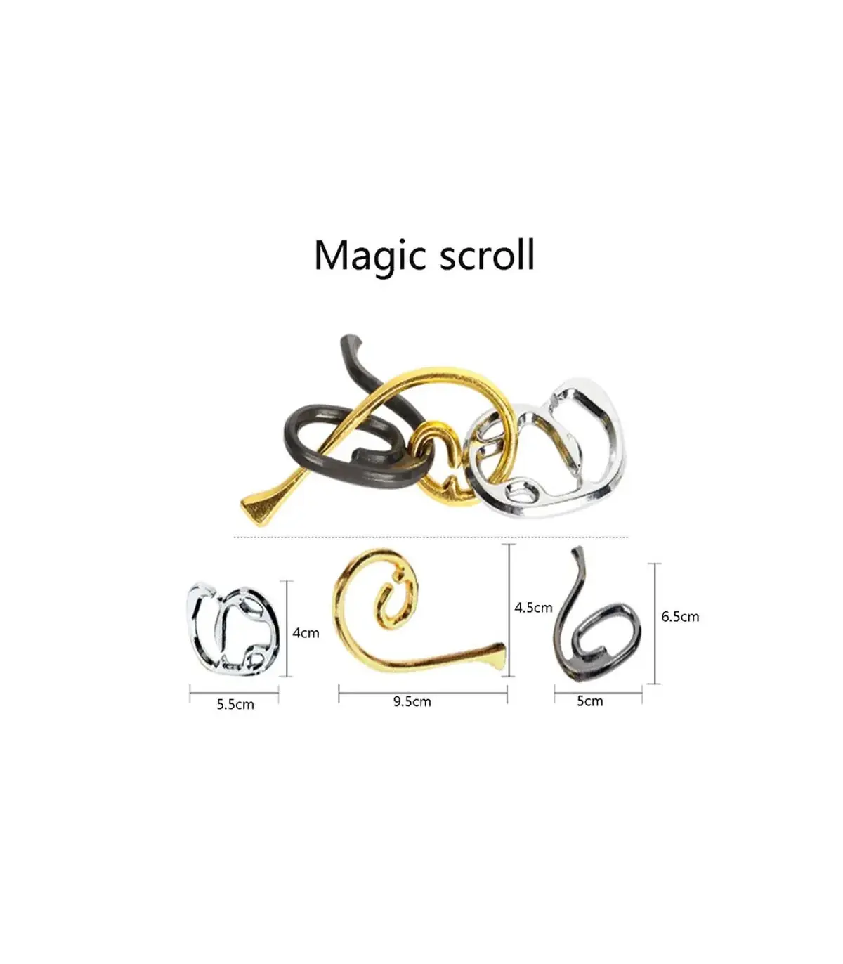 [27 Magic Scroll] Jouets classiques non enveloppés IQ, casse-tête en métal, Puzzle magique déro