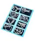 [8 Pieces Set Blue] Jouets classiques non enveloppés IQ, casse-tête en métal, Puzzle magique dé