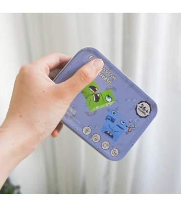 [1 Set] Cube d\'expression émotion, Puzzle en bois, blocs de construction Montessori, jeu pour e