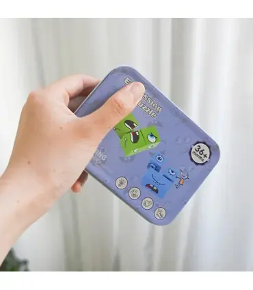 [1 Set] Cube d\'expression émotion, Puzzle en bois, blocs de construction Montessori, jeu pour e