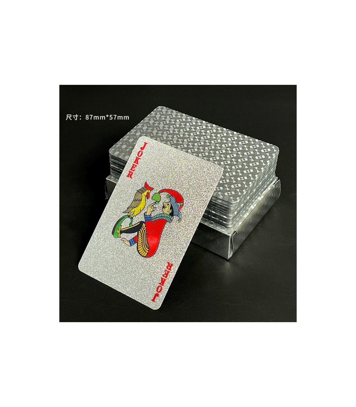 [Silver] Cartes de jeu en plastique résistantes à l\'eau, dorées 24 carats, jeu de poker, jeux d