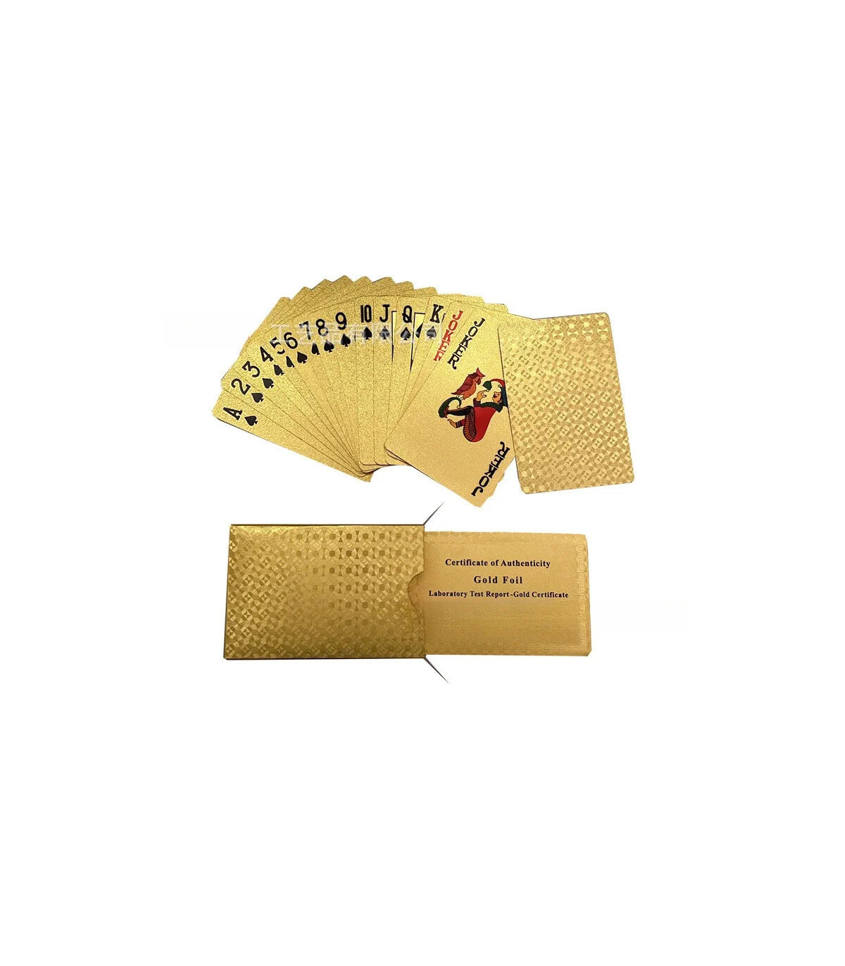 [Silver] Cartes de jeu en plastique résistantes à l\'eau, dorées 24 carats, jeu de poker, jeux d