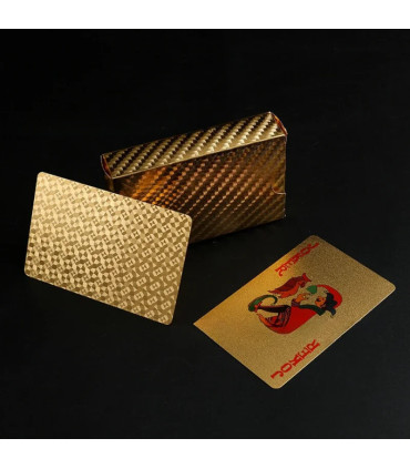 [Silver] Cartes de jeu en plastique résistantes à l\'eau, dorées 24 carats, jeu de poker, jeux d