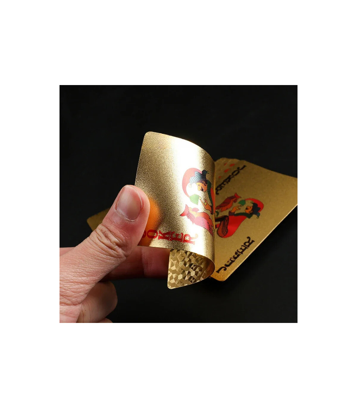 [Silver] Cartes de jeu en plastique résistantes à l\'eau, dorées 24 carats, jeu de poker, jeux d