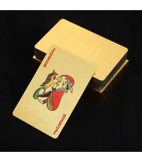 [Golden] Cartes de jeu en plastique résistantes à l\'eau, dorées 24 carats, jeu de poker, jeux d