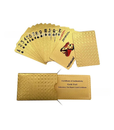 [Golden] Cartes de jeu en plastique résistantes à l\'eau, dorées 24 carats, jeu de poker, jeux d