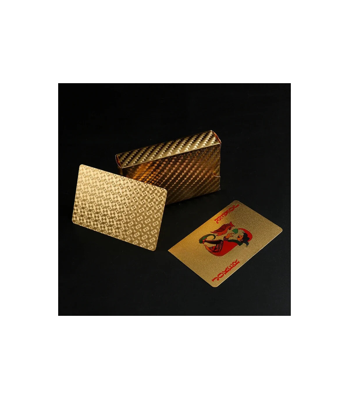 [Golden] Cartes de jeu en plastique résistantes à l\'eau, dorées 24 carats, jeu de poker, jeux d