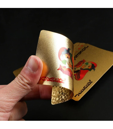 [Golden] Cartes de jeu en plastique résistantes à l\'eau, dorées 24 carats, jeu de poker, jeux d