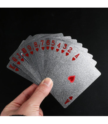 [Golden] Cartes de jeu en plastique résistantes à l\'eau, dorées 24 carats, jeu de poker, jeux d
