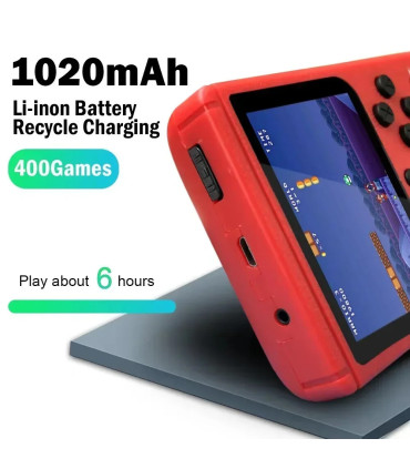 [Black-Doubles] Console de jeu rétro portable – LCD de 3 pouces, plus de 400 jeux classiques 8 