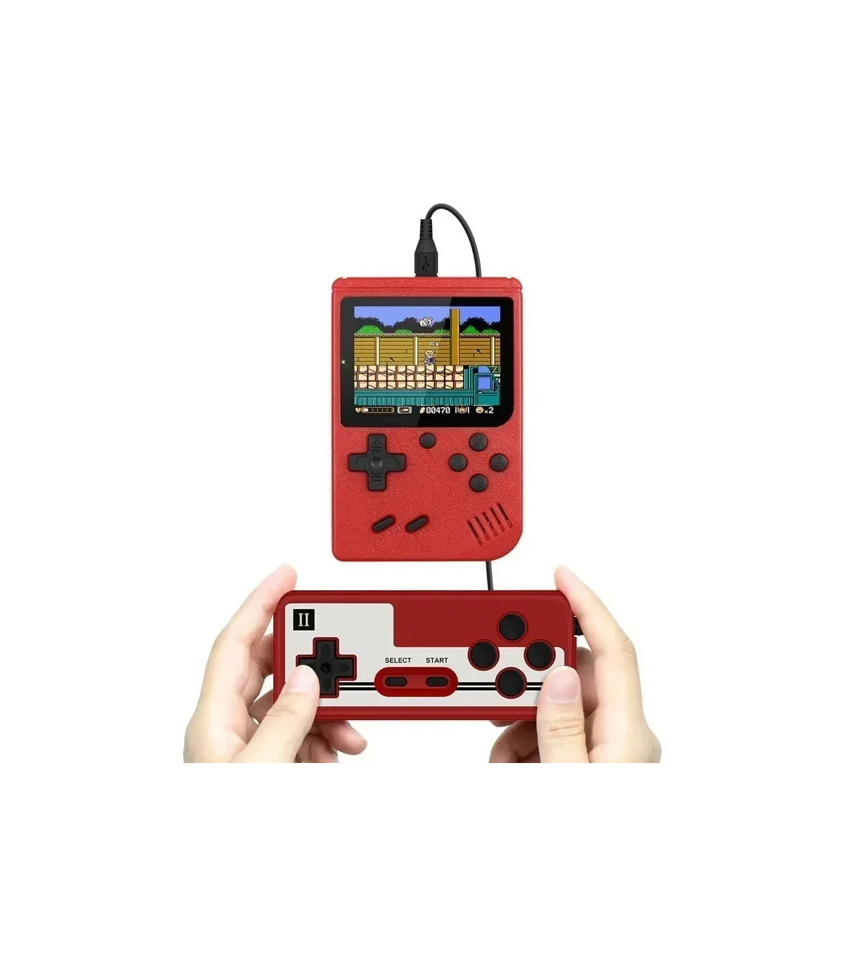 [Red-Doubles] Console de jeu rétro portable – LCD de 3 pouces, plus de 400 jeux classiques 8 bi