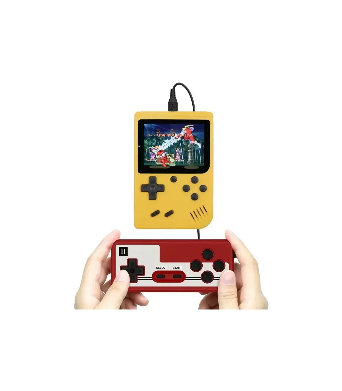 [Yellow-Doubles] Console de jeu rétro portable – LCD de 3 pouces, plus de 400 jeux classiques 8