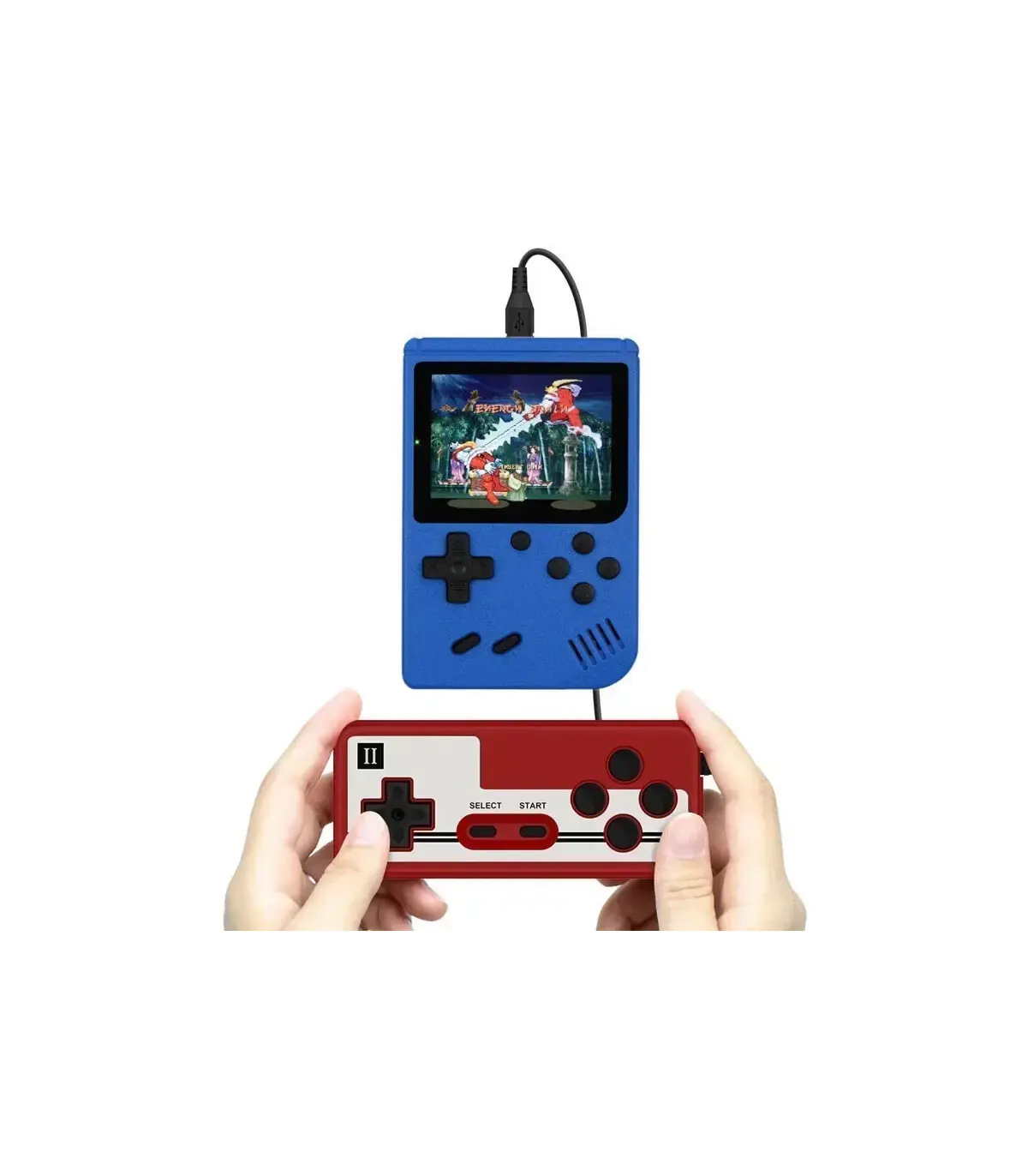 [Blue-Doubles] Console de jeu rétro portable – LCD de 3 pouces, plus de 400 jeux classiques 8 b