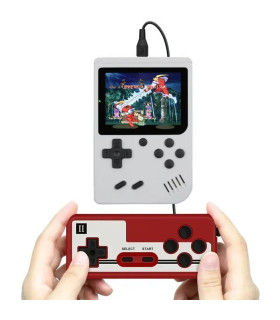 [White-Doubles] Console de jeu rétro portable – LCD de 3 pouces, plus de 400 jeux classiques 8 