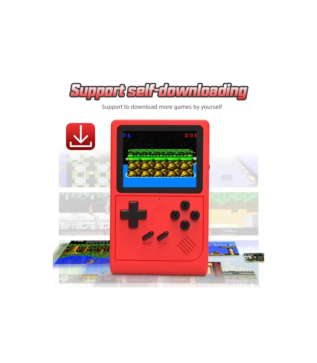 [Black] Console de jeu rétro portable – LCD de 3 pouces, plus de 400 jeux classiques 8 bits int