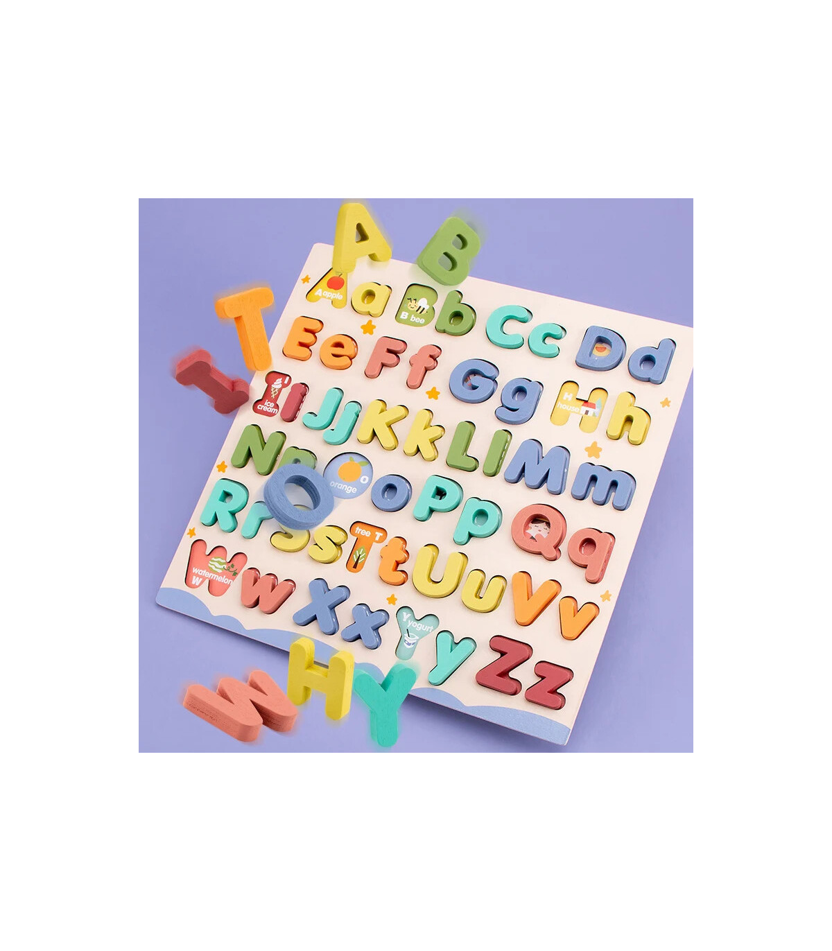 [NB200C1] Puzzle éducatif Abc en bois, boîtier supérieur et boîtier inférieur, lettres pour cad