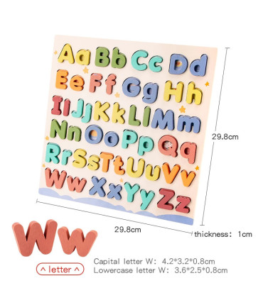 [NB200C1] Puzzle éducatif Abc en bois, boîtier supérieur et boîtier inférieur, lettres pour cad